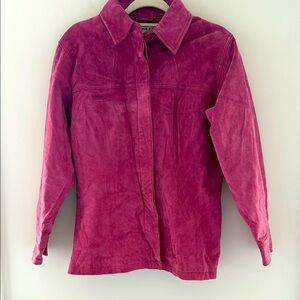 AMI Vintage Pink Leather Jacket-Rare- Size M